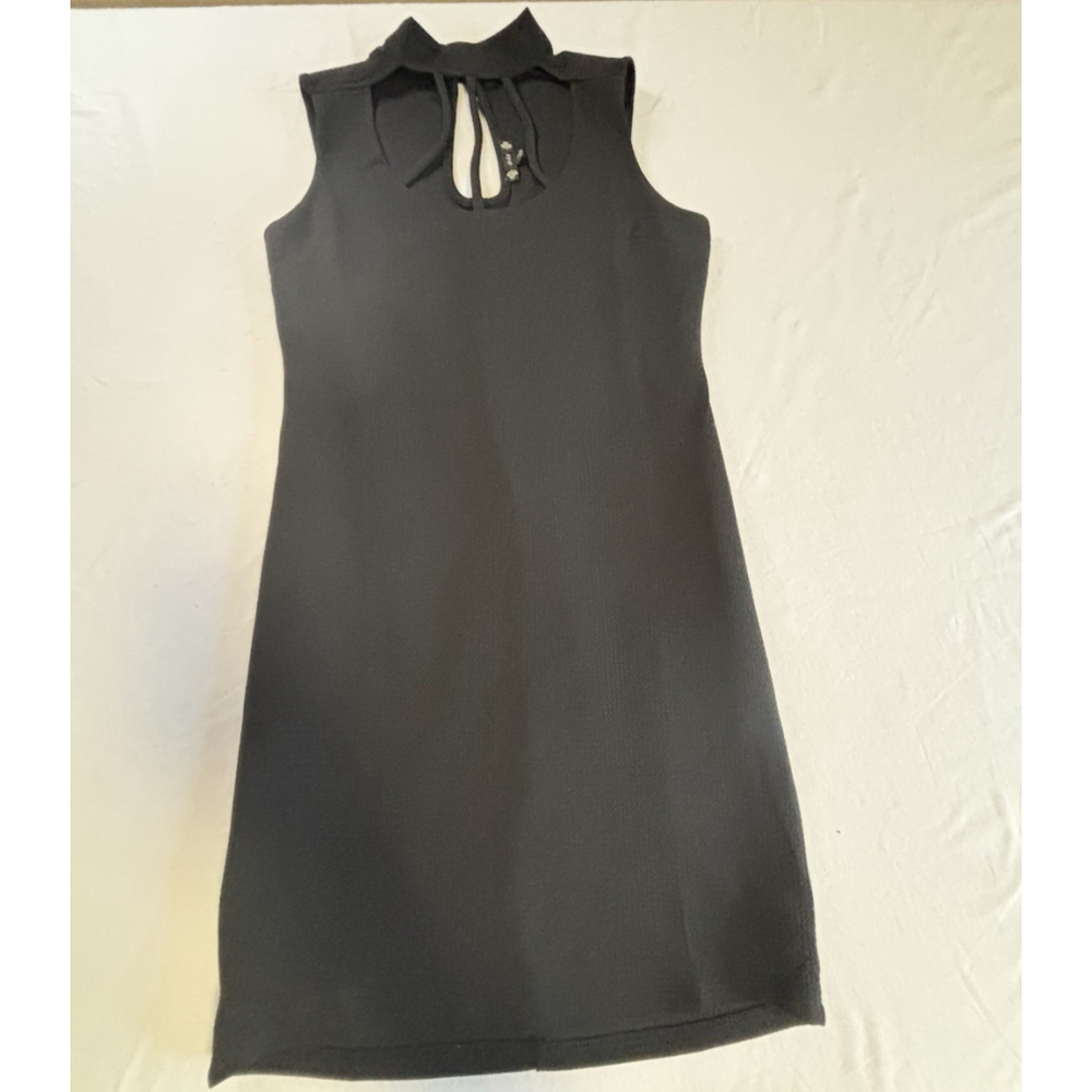 Iris Women’s Black Keyhole Mock Neck Dress – Size Large